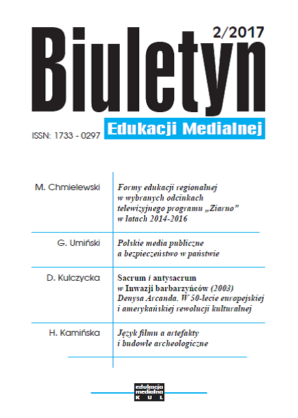 Forms of Regional Education in Selected Episodes of the Ziarno TV Programme Broadcast in the Years 2014–2016 Cover Image