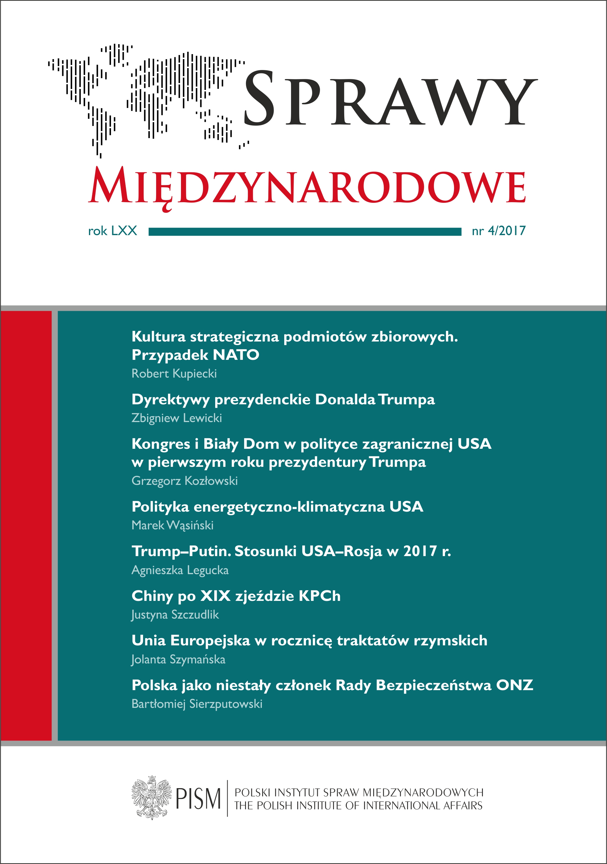 Uwarunkowania wewnętrzne polityki energetyczno-klimatycznej Stanów Zjednoczonych i jej implikacje dla partnerów zagranicznych