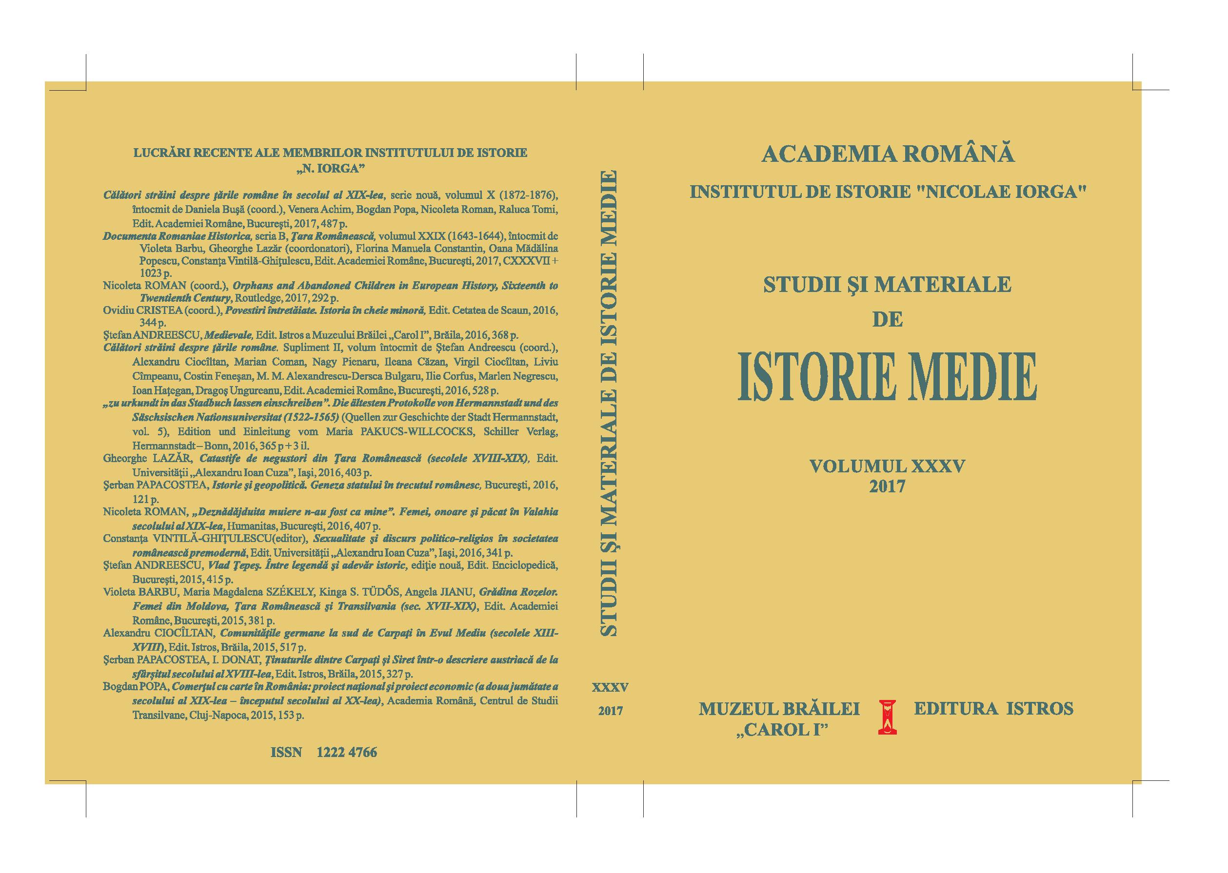 New data on the Trei Ierarhi monastery from Iaşi and other information from the Romanian archive of Protaton (Mount Athos) Cover Image