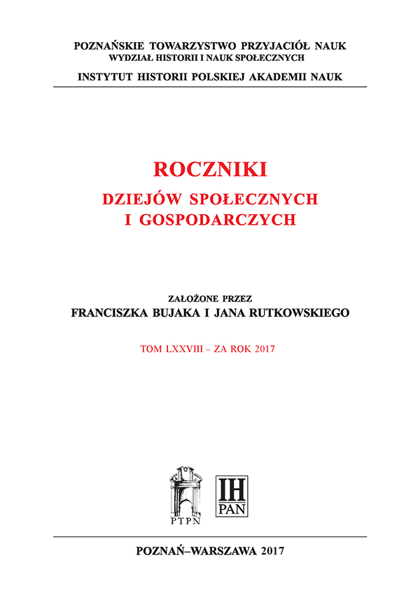 Regional development of the Polish lands under partitions. A comparison of the level of gross product per capita in the territories of modern Poland at the turn of the twentieth century (results of first estimations) Cover Image