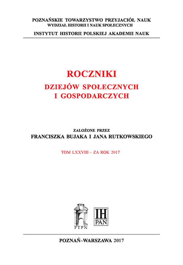 Demographic and economic potential of small towns in southern Poland from the end of the sixteenth to the early nineteenth century Cover Image