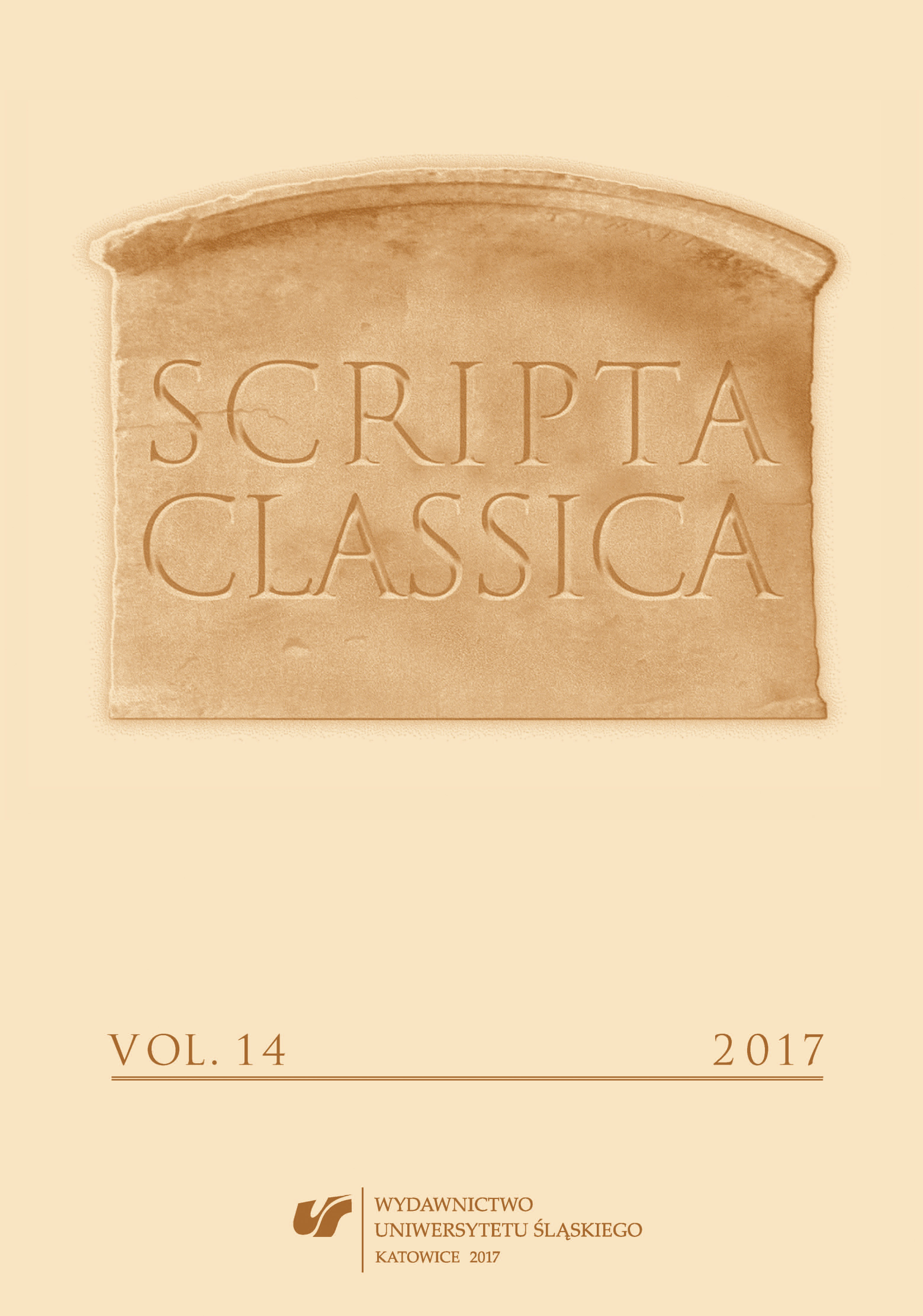 Plutarcha z Cheronei. Czy gorsze są namiętności duszy, czy choroby ciała (Περὶ τοῦ πότερον τὰ ψυχῆ ς ἢ τὰ σώματος πάθη χείρονα; Animine an corporis affectiones sint peiores) – wstęp, przekład i komentarz Cover Image