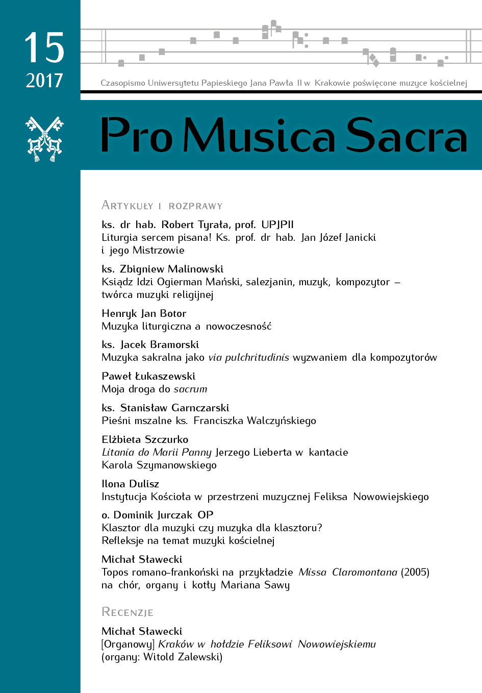Report from the XIIth Days of Church Music in the Archdiocese of Krakow, November 17-21, 2016. Cover Image