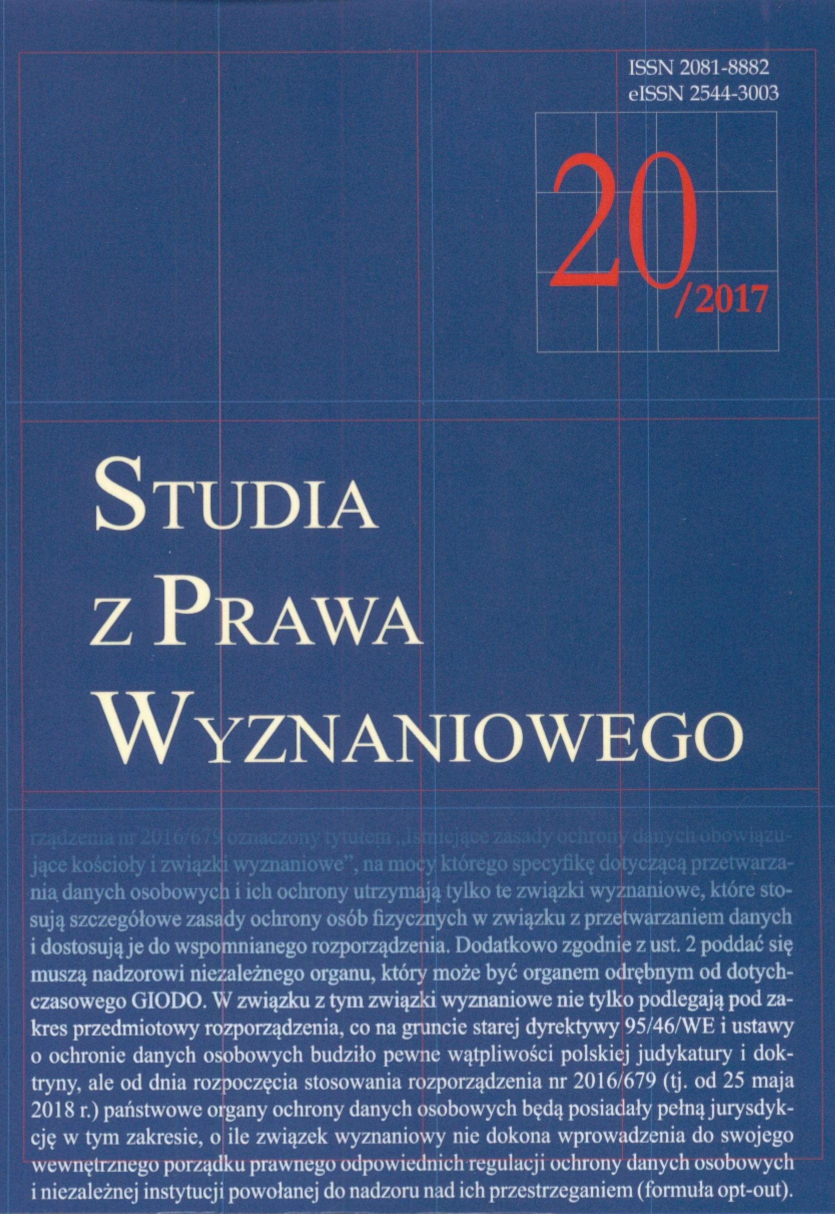 Znamiona państwa wyznaniowego – uwagi na kanwie dorobku współczesnego konstytucjonalizmu