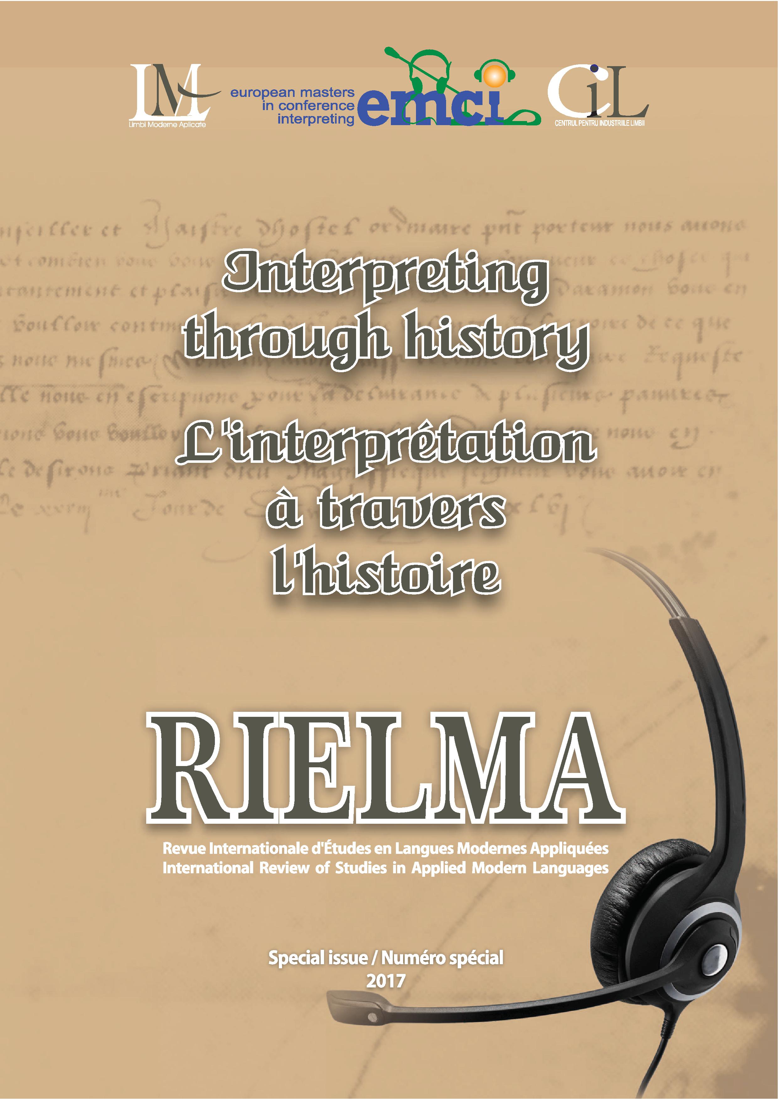 Linguistica Antverpiensia New Series – Themes in Translation Studies, 15/2016, ‘Interpreting in Conflict Situations and in Conflict Zones throughout History’, edited by Lucía Ruiz Rosendo and Clementina Persaud Cover Image