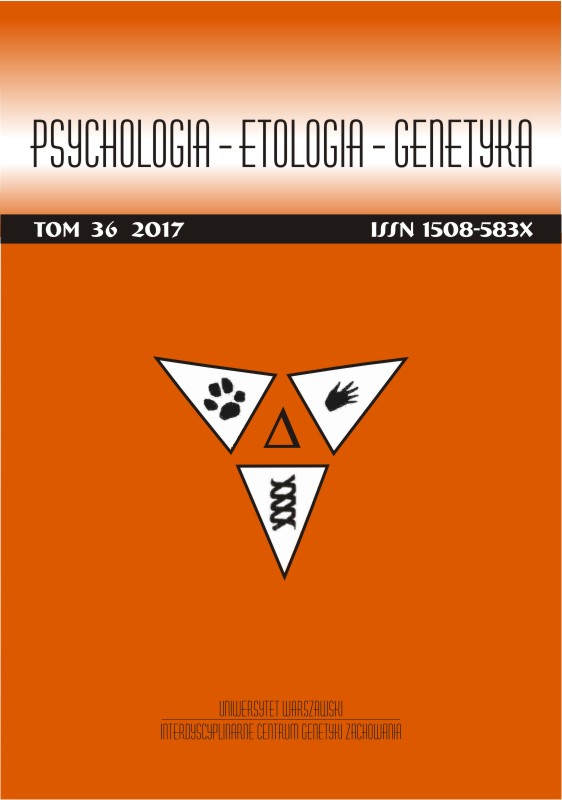 The assessment of the attachement style in a human – canine relationship. The structure and psychometric properties of the Polish version of the Pet Attachment Questionnaire (PAQ) Cover Image