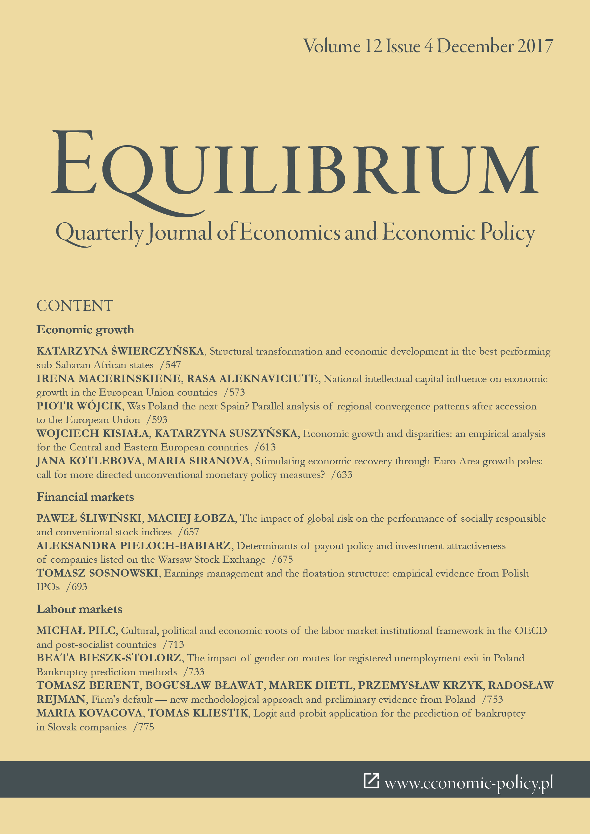 The impact of global risk on the performance of socially responsible and conventional stock indices Cover Image