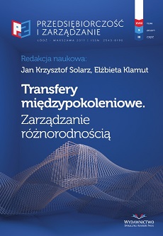 Zarządzanie różnorodnością pokoleniową. Transfery międzypokoleniowe