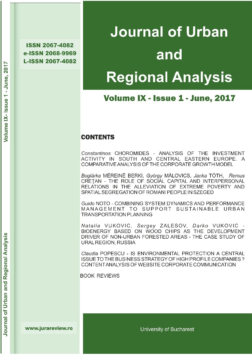 IS ENVIRONMENTAL PROTECTION A CENTRAL ISSUE TO THE BUSINESS STRATEGY OF HIGH PROFILE COMPANIES? CONTENT ANALYSIS OF WEBSITE CORPORATE COMMUNICATION Cover Image