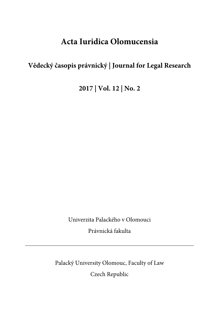 Constitutional Accountability in Austria – possible inspiration for the Czech Republic? Cover Image