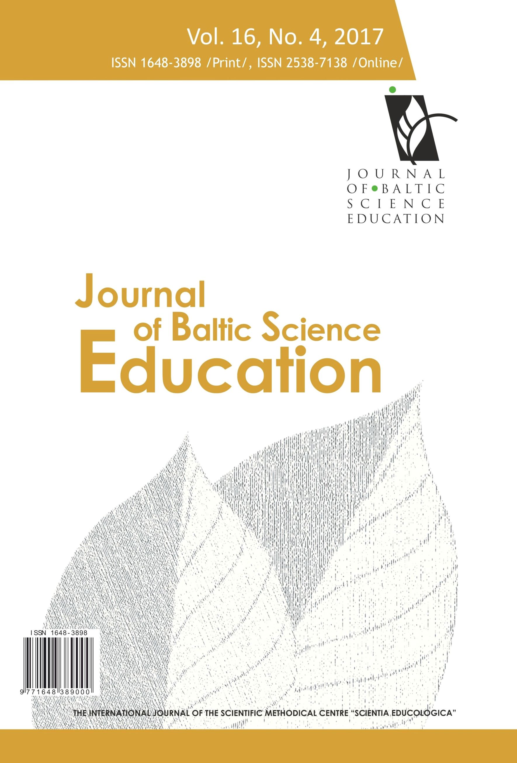 DETERMINING THE EFFECTIVENESS OF A DESIGN–BASED, CONTINUOUS PROFESSIONAL DEVELOPMENT PROGRAMME FOR SCIENCE TEACHERS Cover Image