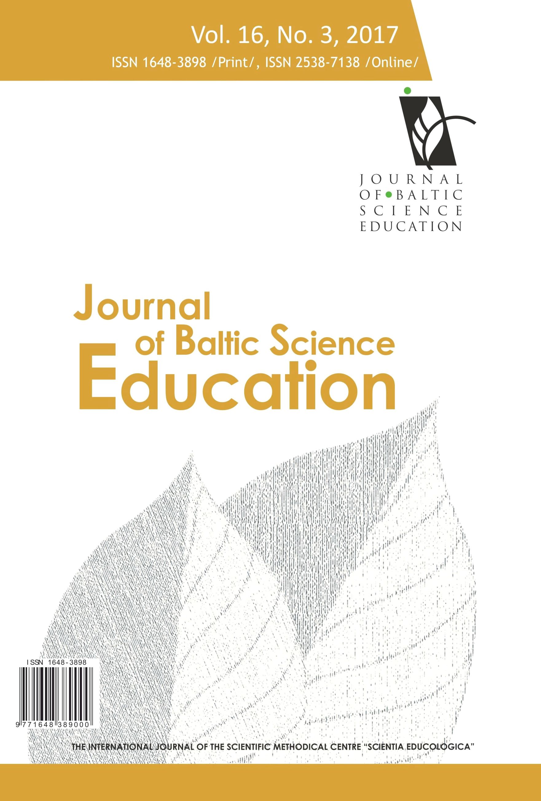 PRE-SERVICE BIOLOGY TEACHERS’ REPORTED FEAR AND DISGUST OF ANIMALS AND THEIR WILLINGNESS TO INCORPORATE LIVE ANIMALS INTO THEIR TEACHING THROUGH STUDY YEARS Cover Image