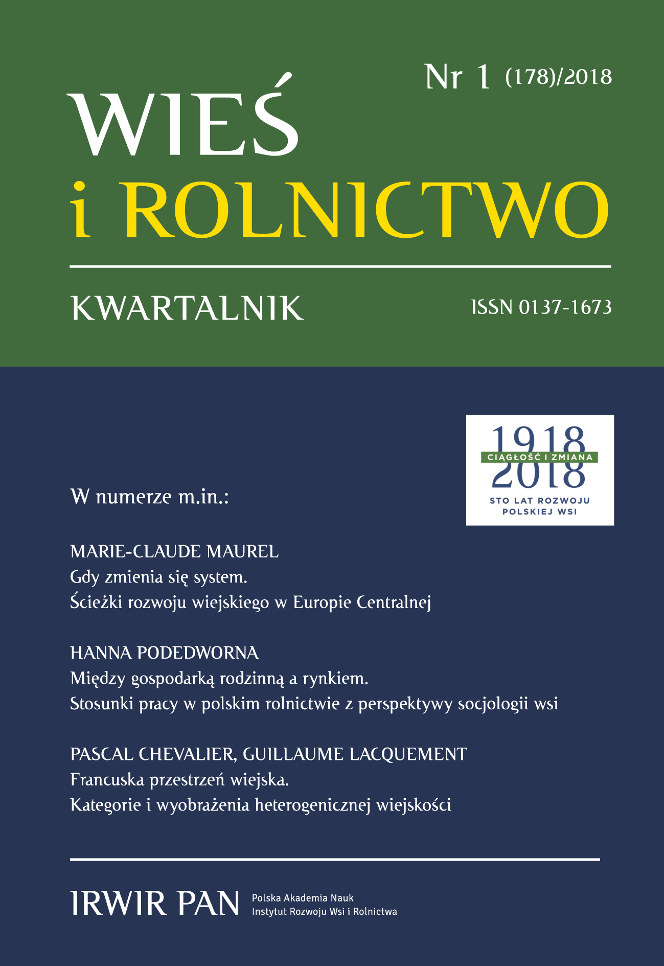 Scientific project "The Continuity and the change. One hundred years of the development of the Polish village". Development carried by the Institute of Rural and Agricultural Development - information and the invitation Cover Image