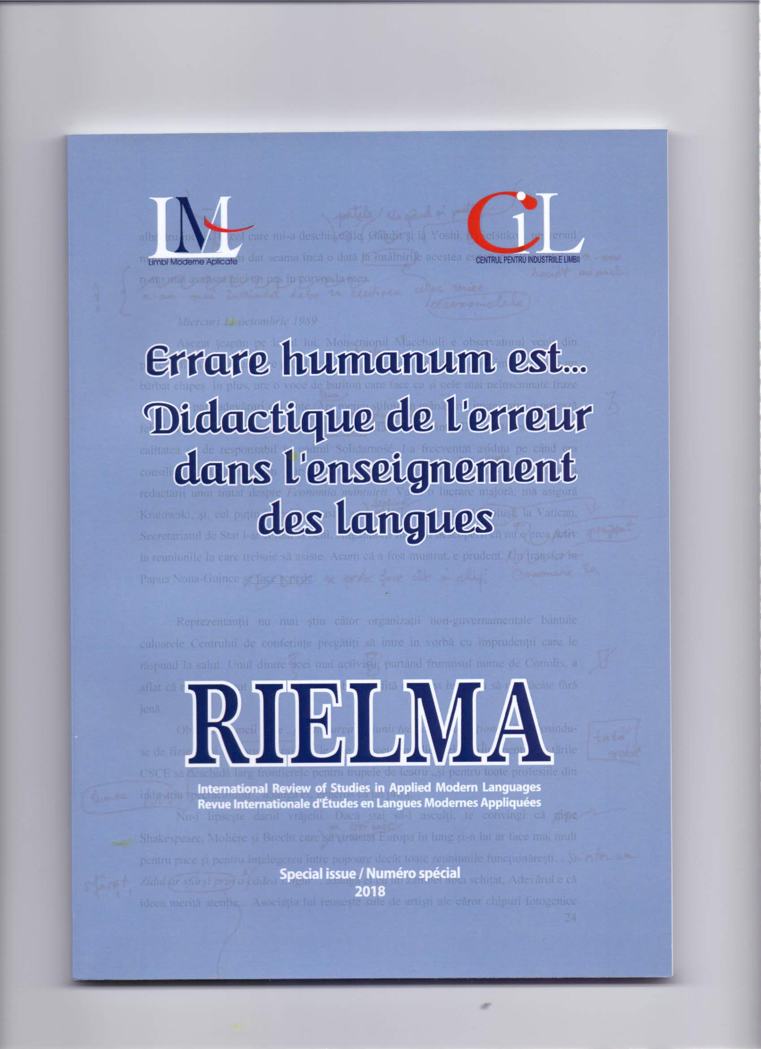 Which Lessons to Draw from an Etiological Analysis of Translation Errors during an FFL Class? Cover Image