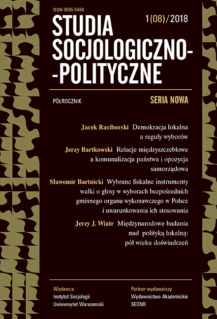 INTERNATIONAL STUDIES ON LOCAL POLITICS: FIFTY YEARS OF EXPERIENCE Cover Image