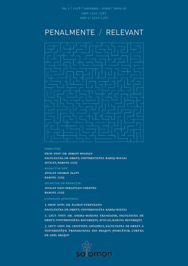 SOME CRITICISM REGARDING ARTICLE 532 PAR. (3) OF THE ROMANIAN CRIMINAL PROCEDURE CODE. ARGUMENTS ON UNCONSTITUTIONALITY Cover Image