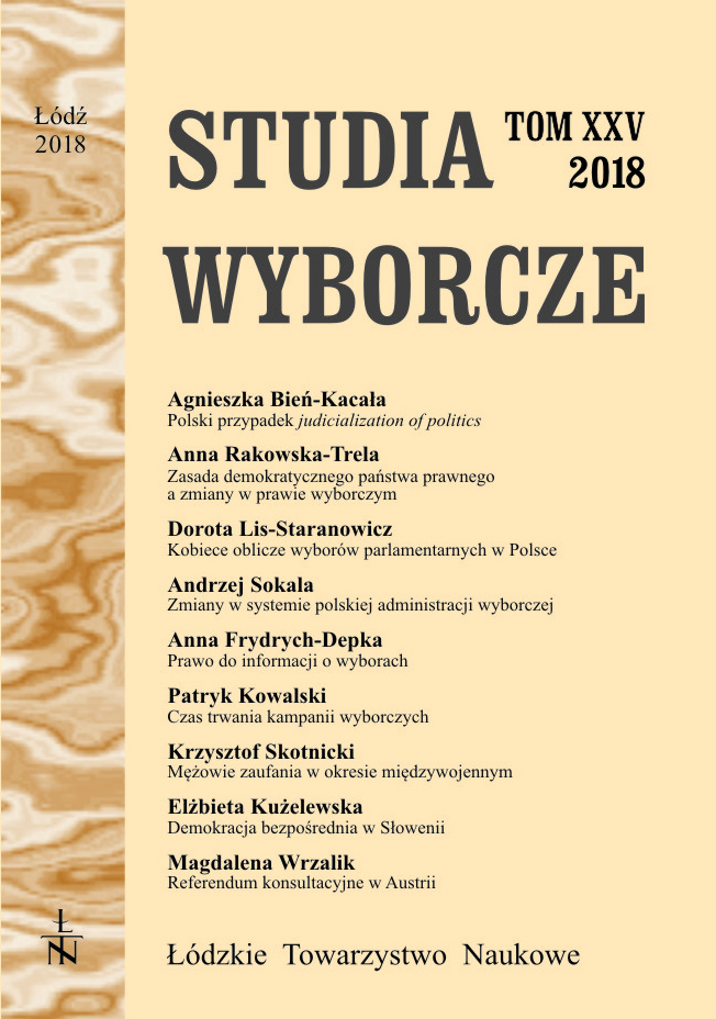 Zasada demokratycznego państwa prawnego a zmiany w prawie wyborczym