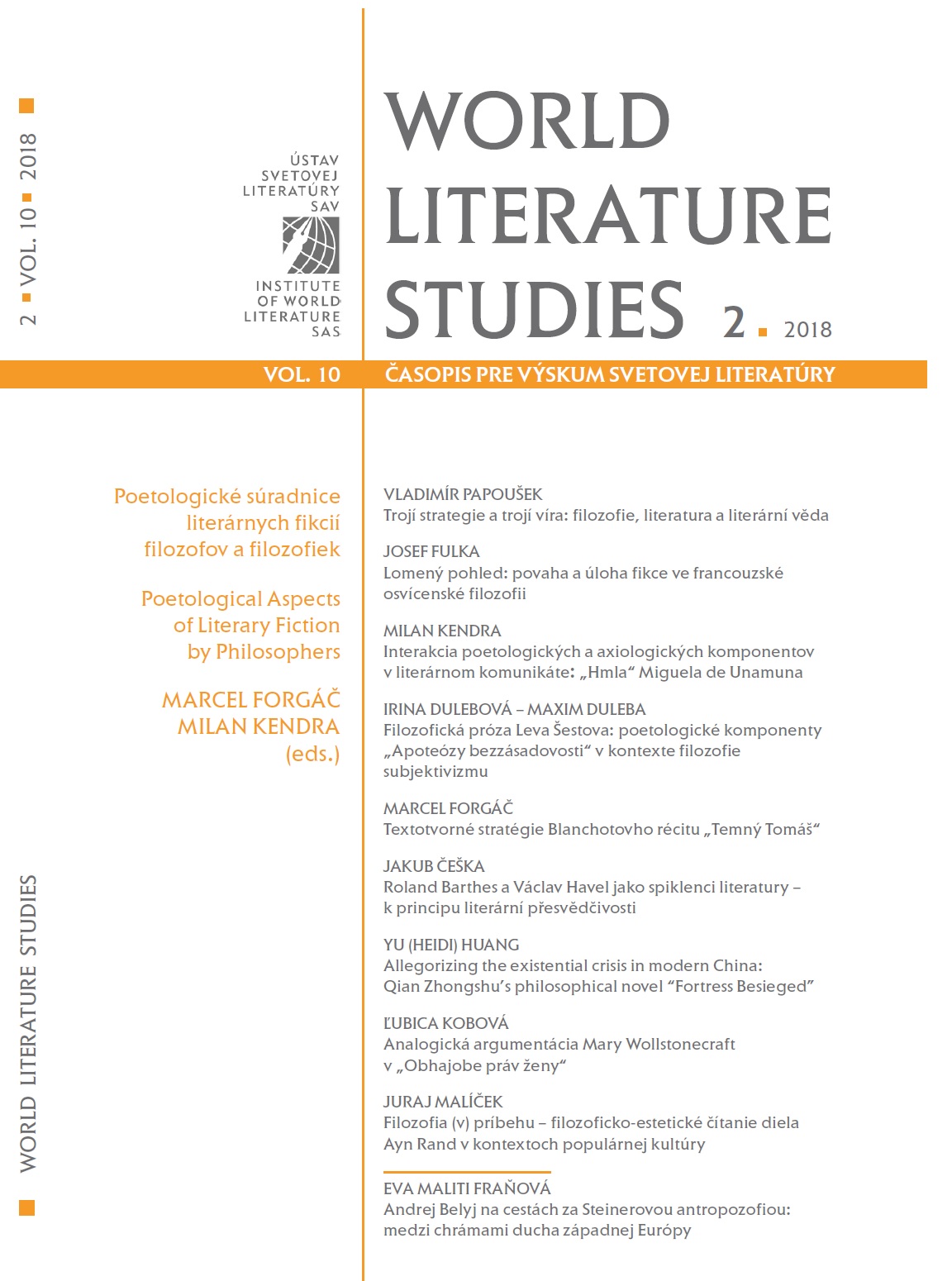 Lev Shestov’s philosophical prose. Poetological components of “Apotheosis of Groundlessness” in relation to the philosophy of  subjectivism Cover Image