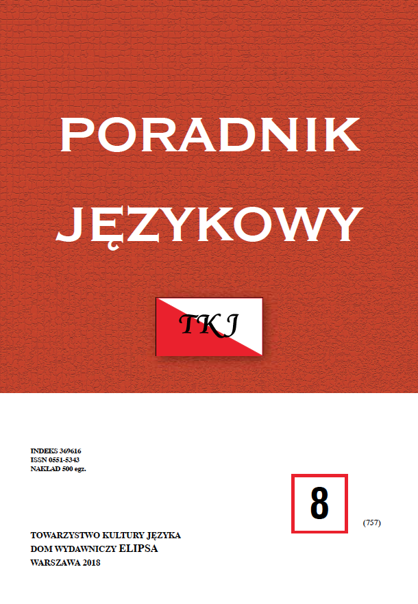 Lexical categorisation of the reality in dictionaries of the Polish lexicography of the past century Cover Image