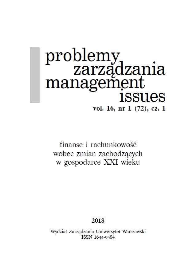 Trends in the Market of Payment Instruments in Poland on the Background of Other European Union Countries in the Years 2005–2015 Cover Image