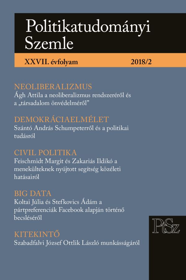 The possible role of big data in predicting party
preferences based on the Facebook pages of Hungarian political parties and politicians. A methodological experiment Cover Image