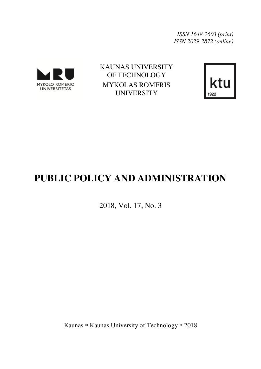 Higher Education Policy in Independent Lithuania (1990–2018): Between Local and Global Public Policy Factors Cover Image