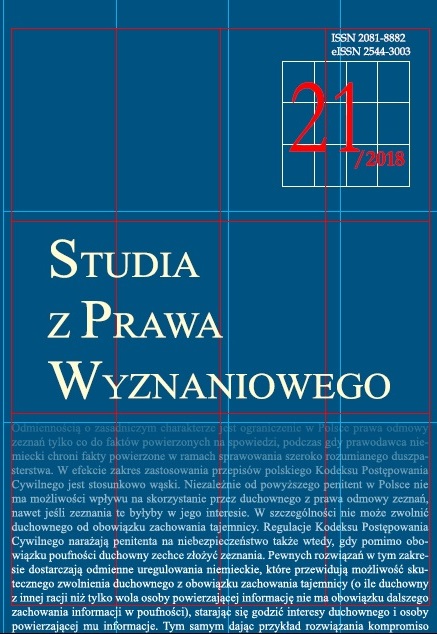 Wybrane zagadnienia dotyczące pozycji prawnej duchownego w orzecznictwie Europejskiego Trybunału Praw Człowieka