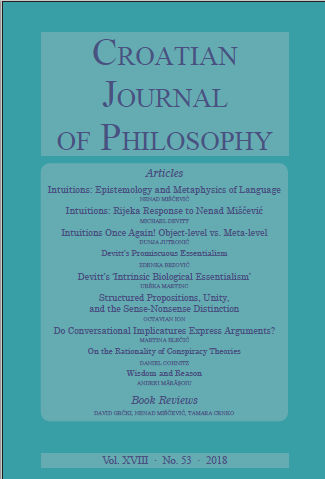 Intuitions: Epistemology and Metaphysics of Language Cover Image