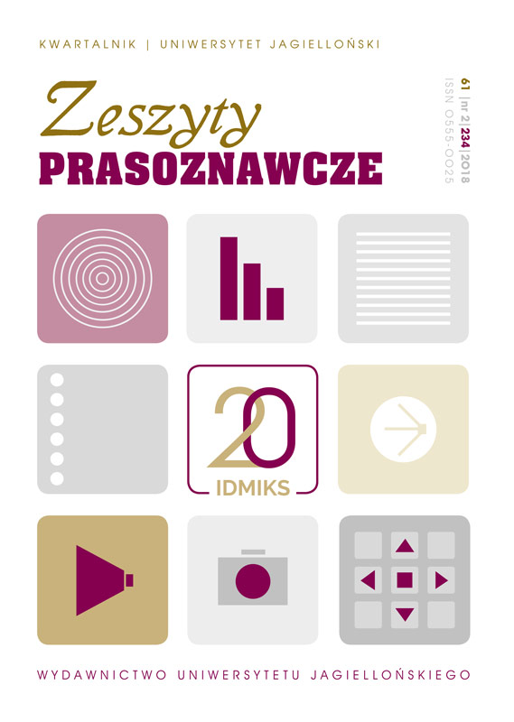 Institute of Journalism, Media and Social Communication and its contribution to development of media studies in Poland in 1998–2018 Cover Image