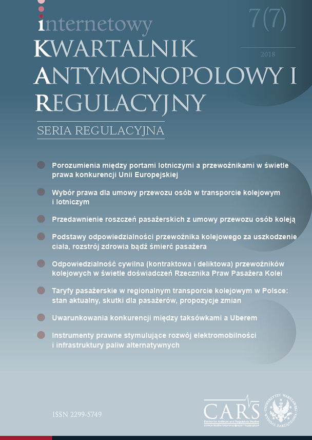 Mirosław Pawełczyk (Ed.), Rynek kolejowy. Współczesne prawne i sektorowe uwarunkowania ochrony konkurencji i konsumenta (The railway sector. Contemporary legal and sectorial conditions of competition and consumers protection), Wydawnictwo Ius Publicu Cover Image