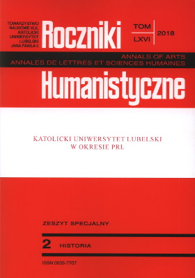 The Authorities of the Catholic University of Lublin towards the Communist Youth Organizations in the Years 1944-1956 Cover Image