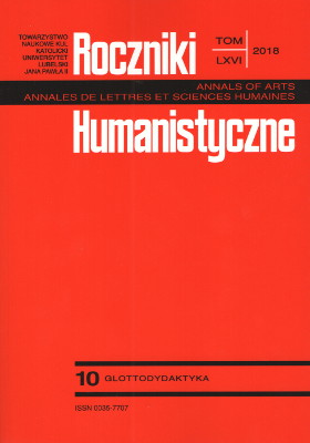 The Student’s Book by Elżbieta Zarych Język kluczem do kraju" as a Teaching Aid in Teaching Polish Language on Advanced Level Cover Image