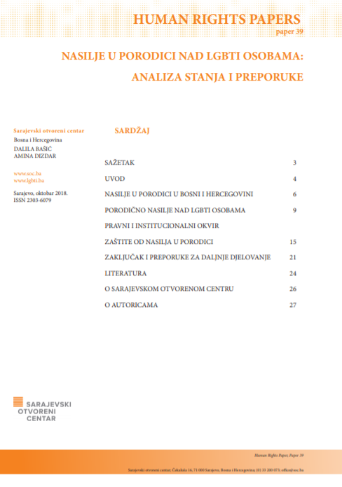 Nasilje u porodici nad LGBTI osobama: analiza stanja i preporuke