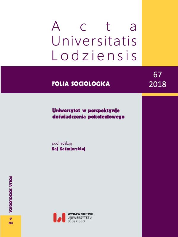 50 years have passed like one day... Intergenerational differences in the culture of studying by the example of sociology at the University of Lodz Cover Image