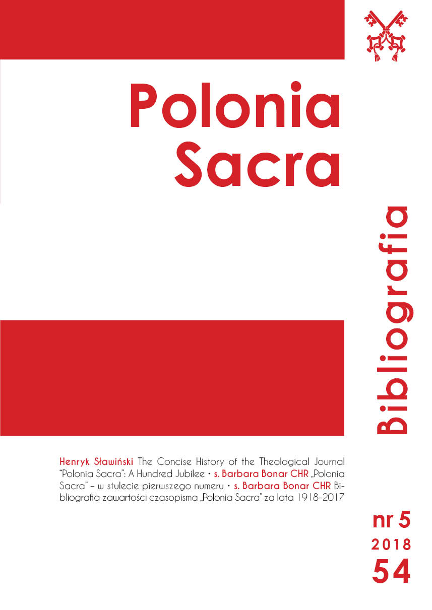 Bibliografia zawartości czasopisma „Polonia Sacra” za lata 1918–2017