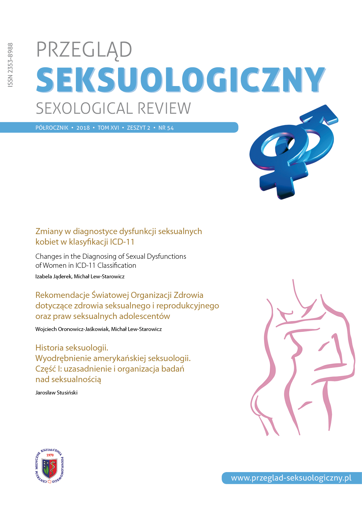 Changes in the Diagnosing of Sexual Dysfunctions of Women in ICD-11 Classification Cover Image