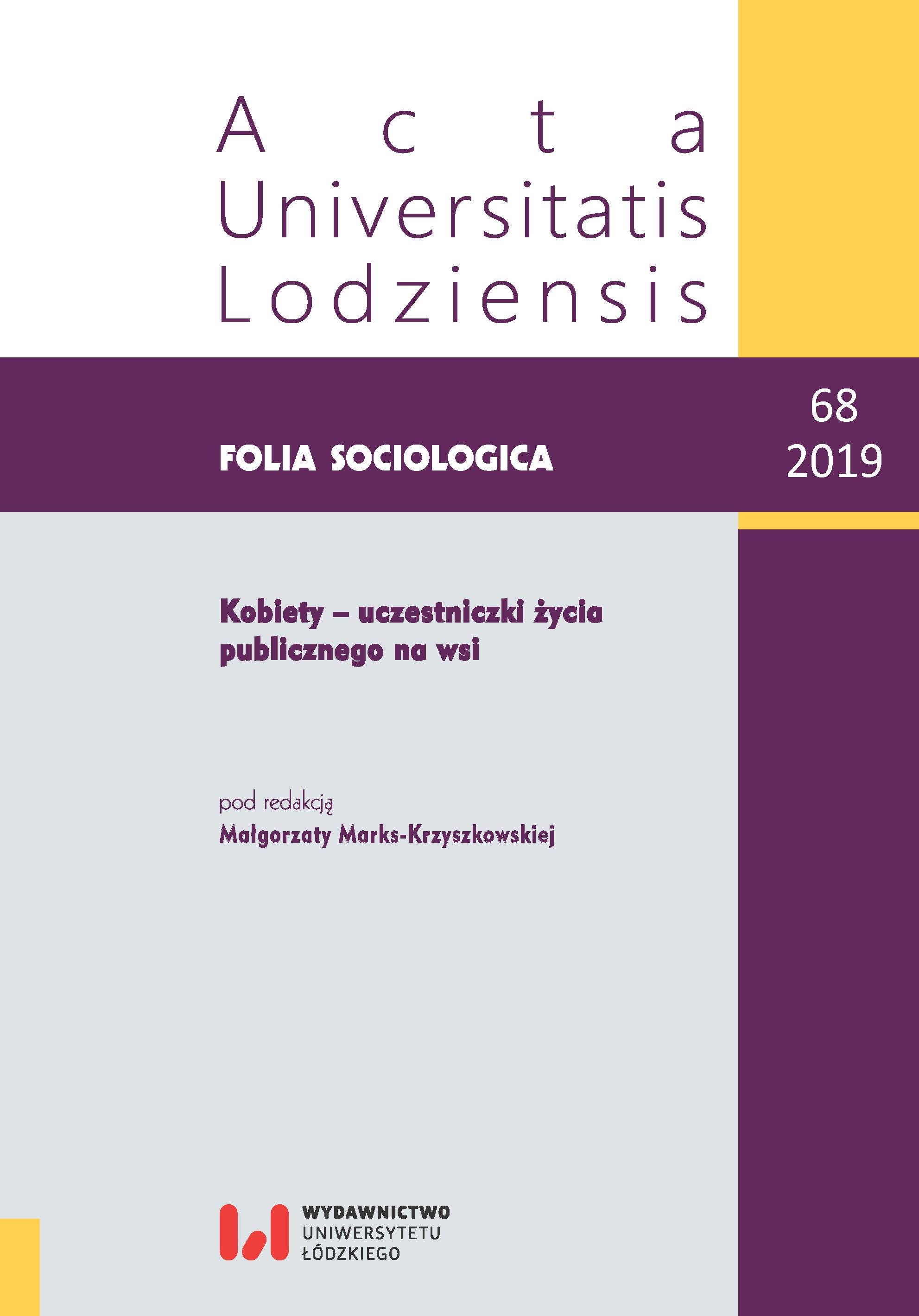 Contemporary roles of farmer’s wives’ association in local communities (using the Lower Silesia Voivodeship) Cover Image
