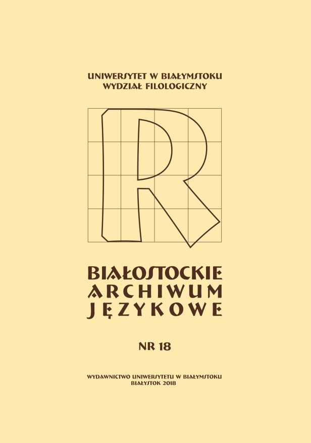 Expressive names of people in the language of high school students and university students of Bialystok Cover Image