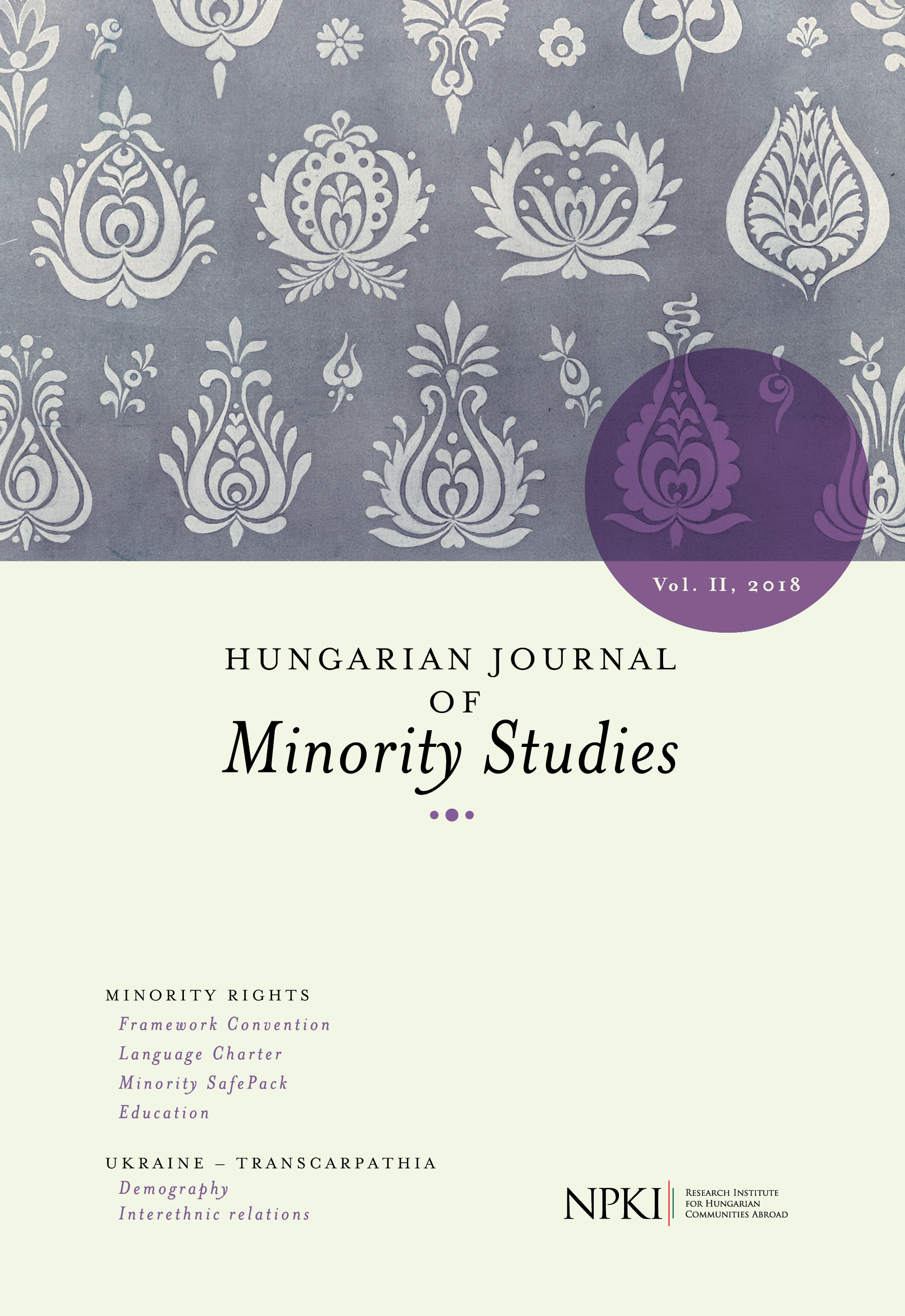 Ukrainian–Hungarian Coexistence in Transcarpathia Based on the ‘TANDEM 2016’ Survey Cover Image