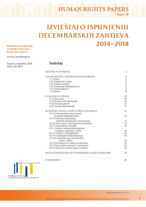 Izvještaj o ispunjenju Decembarskih zahtjeva 2014-2018