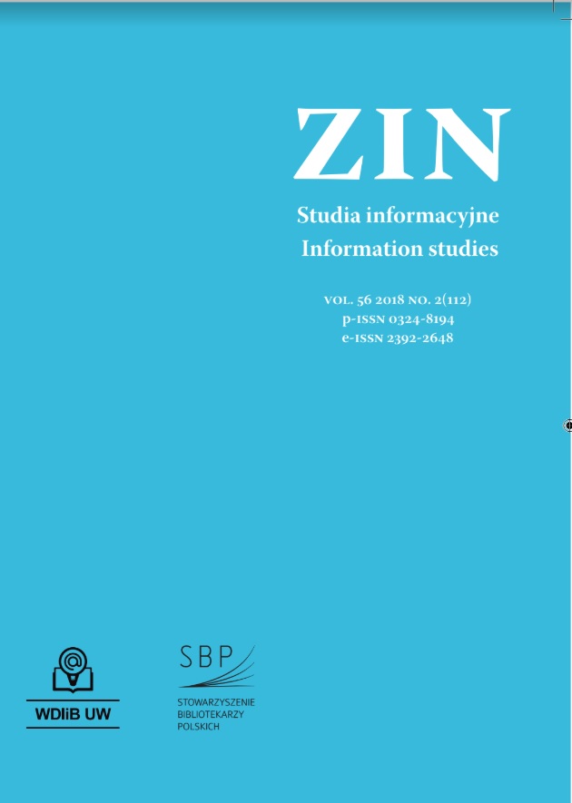 Architektura informacji w piśmiennictwie zagranicznym 1982–2018. Analiza ilościowa