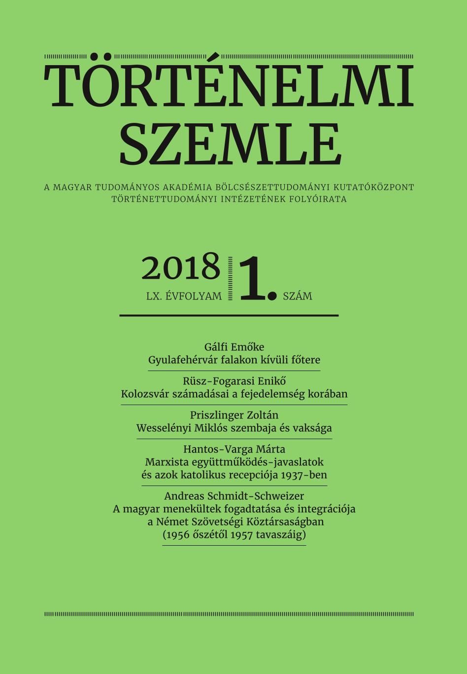 The reception and integration of Hungarian refugees in the Federal Republic of Germany from autumn 1956 until spring 1957 Cover Image