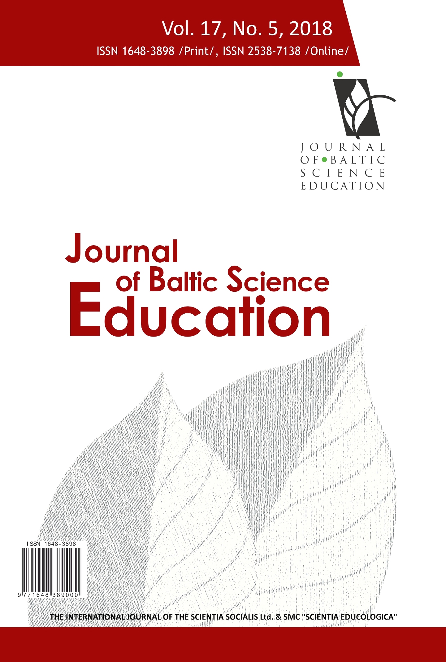 GRADE 12 STUDENTS’ PERCEIVED SELF-EFFICACY TOWARDS WORKING LIFE SKILLS AND CURRICULUM CONTENT PROMOTED THROUGH SCIENCE EDUCATION Cover Image