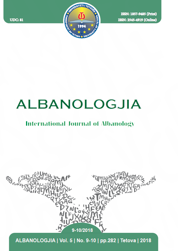 DEPARTMENT OF ALBANIAN LANGUAGE AND LITERATURE OF THE UNIVERSITY OF TETOVA - FOCUS OF ALBANIAN LANGUAGE DEVELOPMENT AND PREPARATION OF EDUCATIONAL AND SCIENTIFIC FRAMEWORK (1994 - 2018) Cover Image