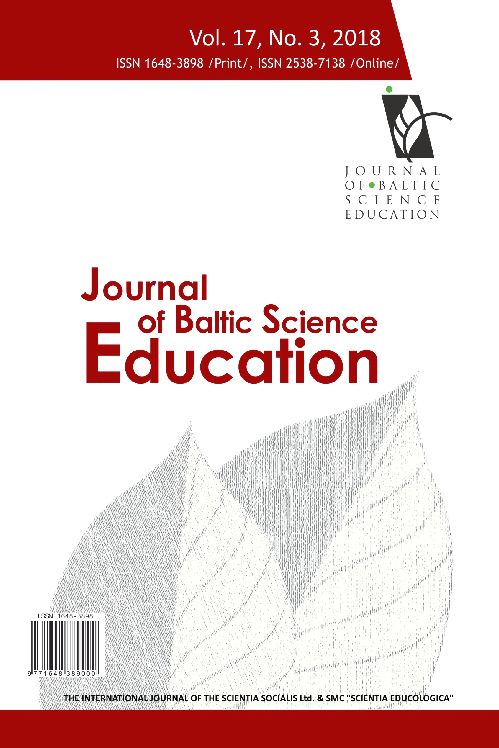 PAST, PRESENT AND FUTURE OF JOURNAL OF BALTIC SCIENCE EDUCATION Cover Image