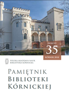 OPRAWA O DEKORACJI ARCHITEKONICZNEJ W ZBIORACH BIBLIOTEKI KÓRNICKIEJ. PRZYCZYNEK DO DZIEJÓW ITALIANIZMU W RENESANSOWYM INTROLIGATORSTWIE POZNANIA I KRAKOWA