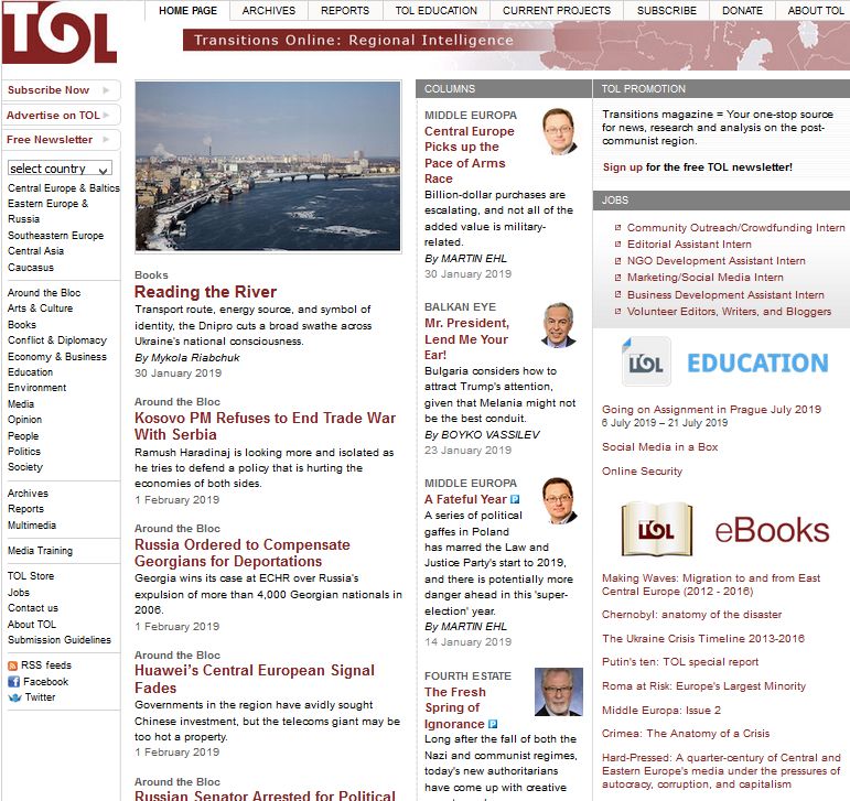 Transitions Online_Around the Bloc - Tymoshenko Enters Ukrainian Presidential Race – 24 January Cover Image