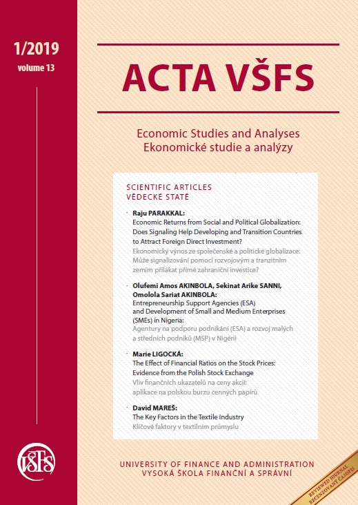 The Efect of Financial Ratios on the Stock Prices: Evidence from the Polish Stock Exchange Cover Image