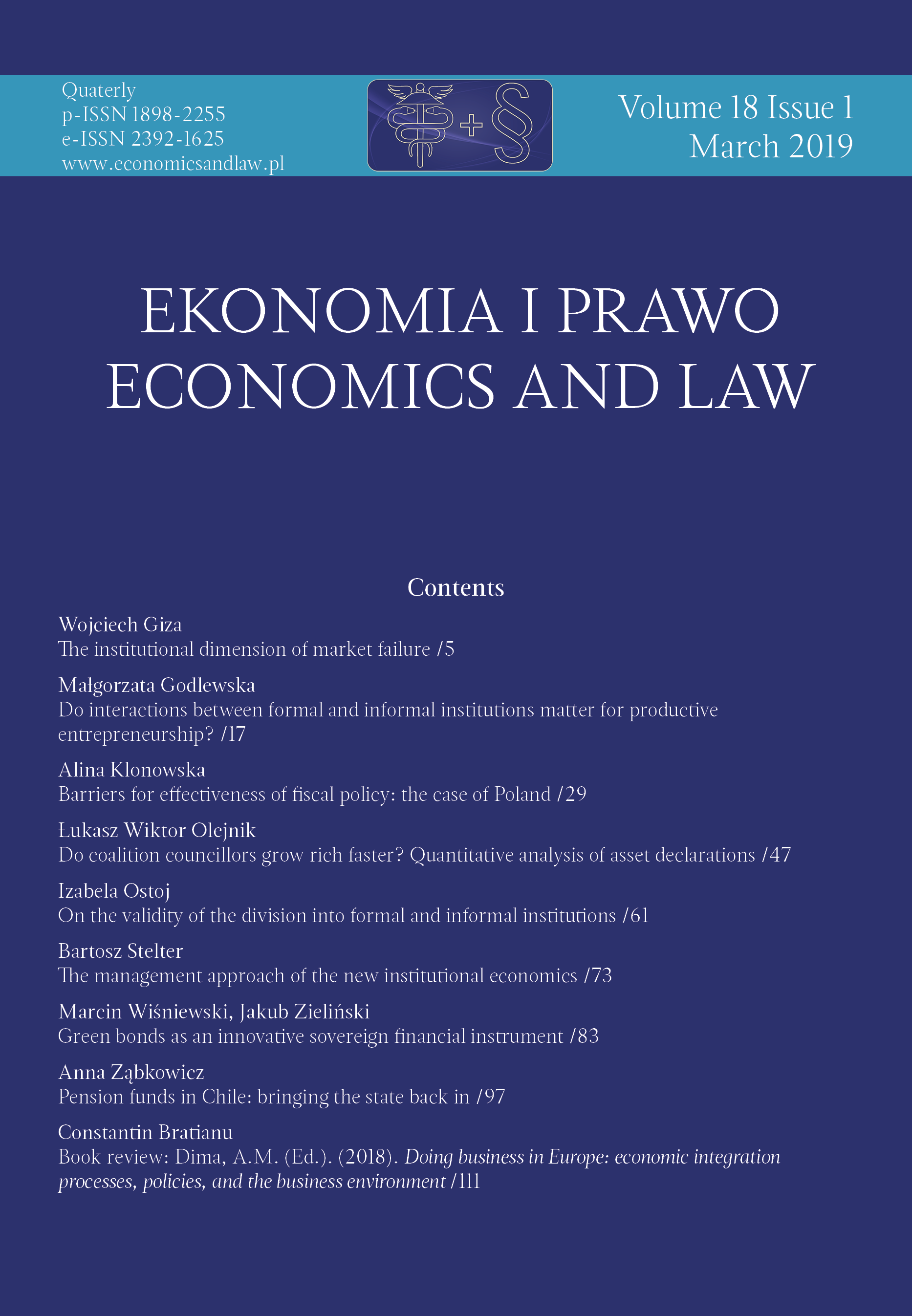 The management approach of the new institutional economics Cover Image