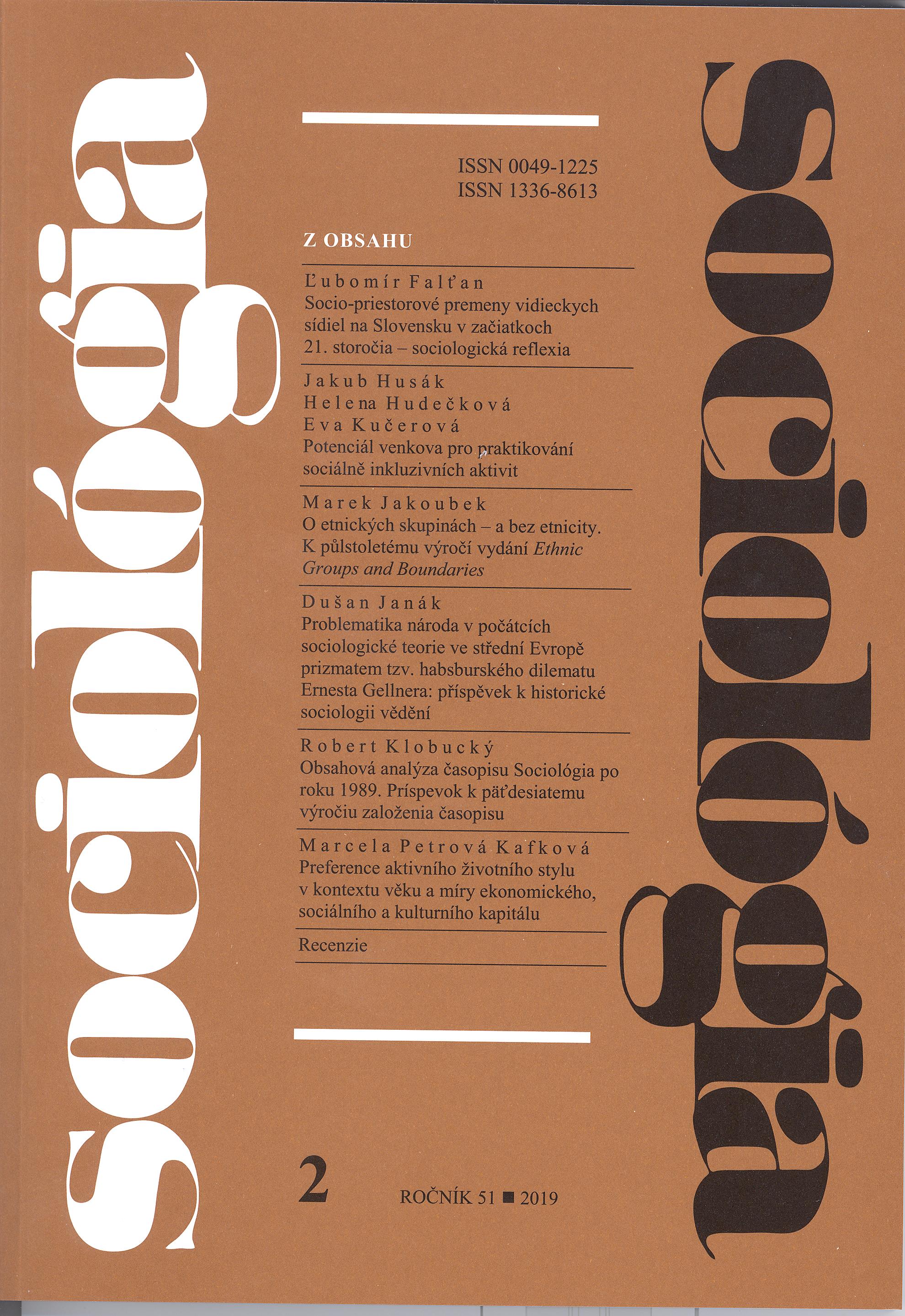 Obsahová analýza časopisu Sociológia po roku 1989. Príspevok k päťdesiatemu výročiu založenia časopisu